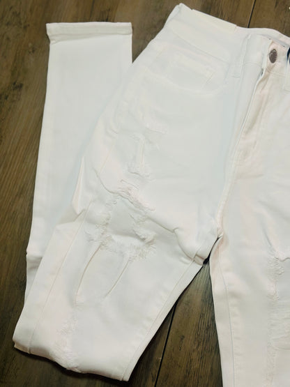 Pantalón blanco de mezclilla
