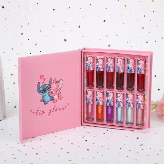 12Pcs Cute Lip Gloss Set Glossy Lip Tint Moisturizing Waterproof Lip Gloss Lip Stain Girls Party Gift Favors Lips Makeup